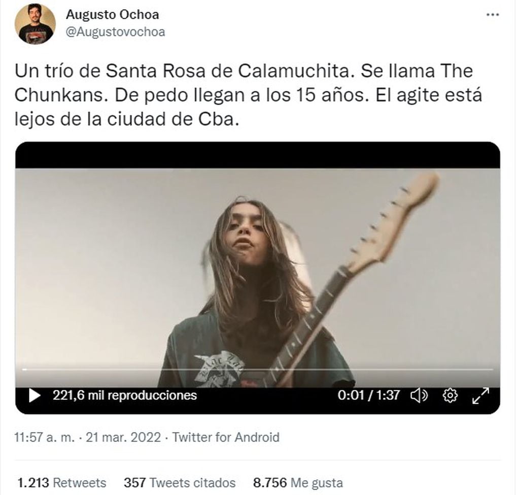 El tuit del productor Augusto Ochoa recaudó más de 220 mil visualizaciones.