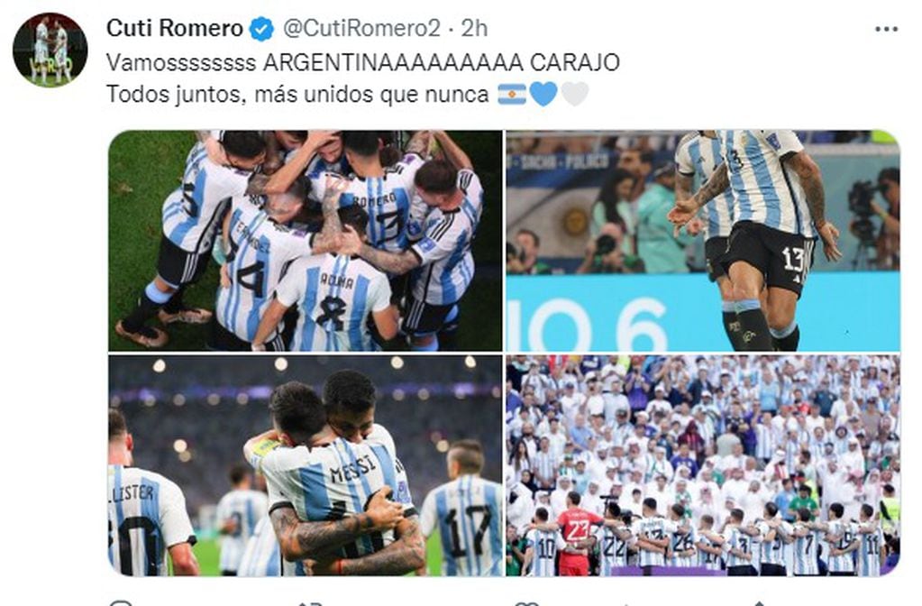 El Cuti Romero volvió al equipo, a su nivel, y festejó el pase a cuartos con la Selección.