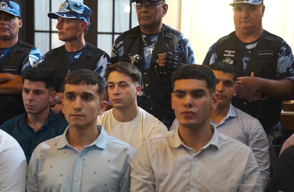 Los rugbiers acusados durante los alegatos en el juicio por el crimen de Fernando Báez Sosa. Foto: Clarín