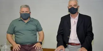 Gustavo Benedetti junto al Defensor del Pueblo, Mario Decara