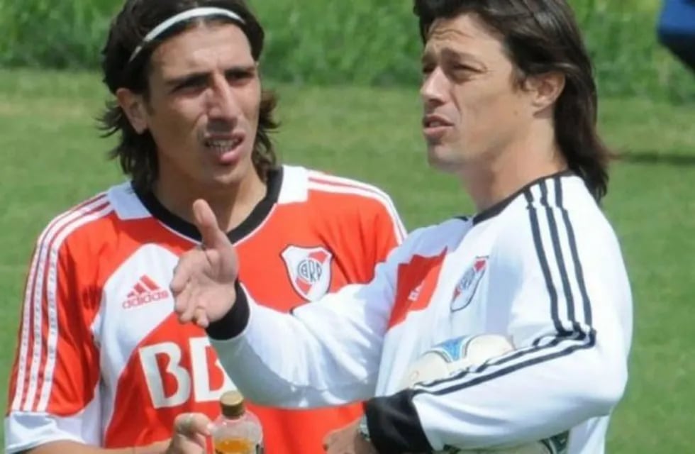 Carlos Arano junto a Matías Almeyda en su paso por River Plate.