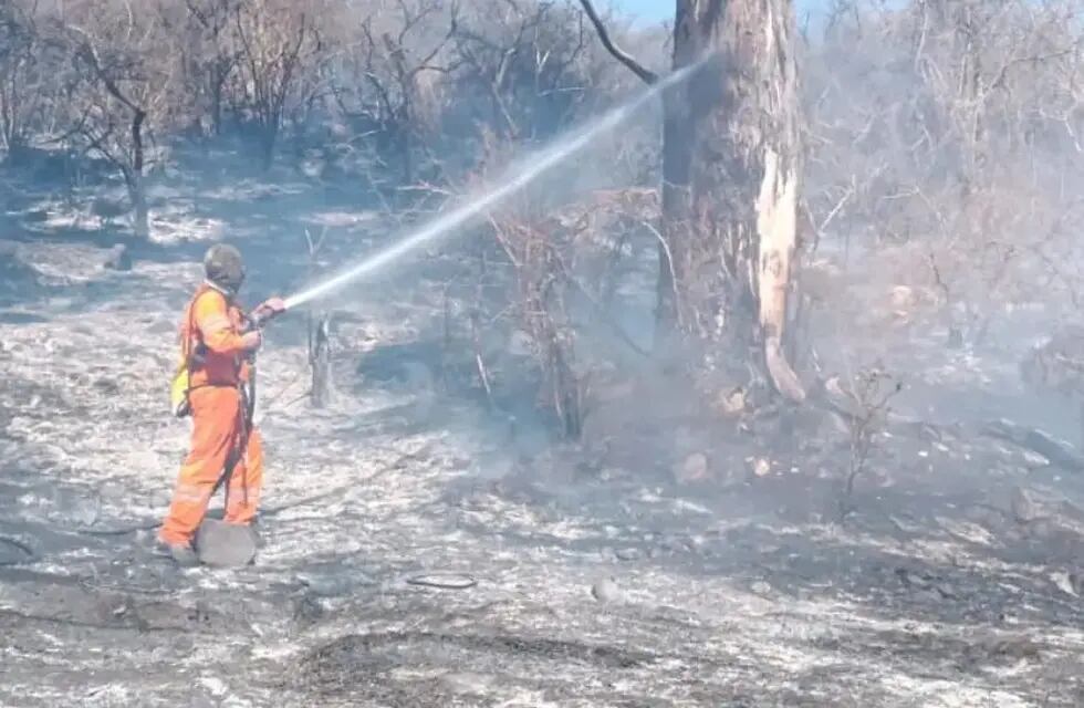 Incendio forestal en Embalse. (Facebook Bomberos Embalse)