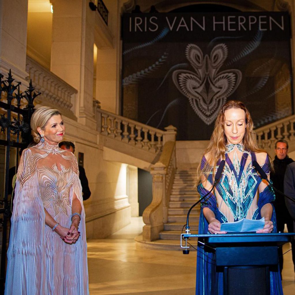 La reina de Países Bajos acaparó la mirada de todos con un vestido con transparencias.
