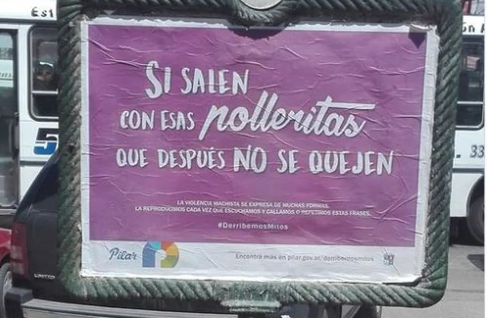 Afiches polémicos contra la violencia de género en Pilar