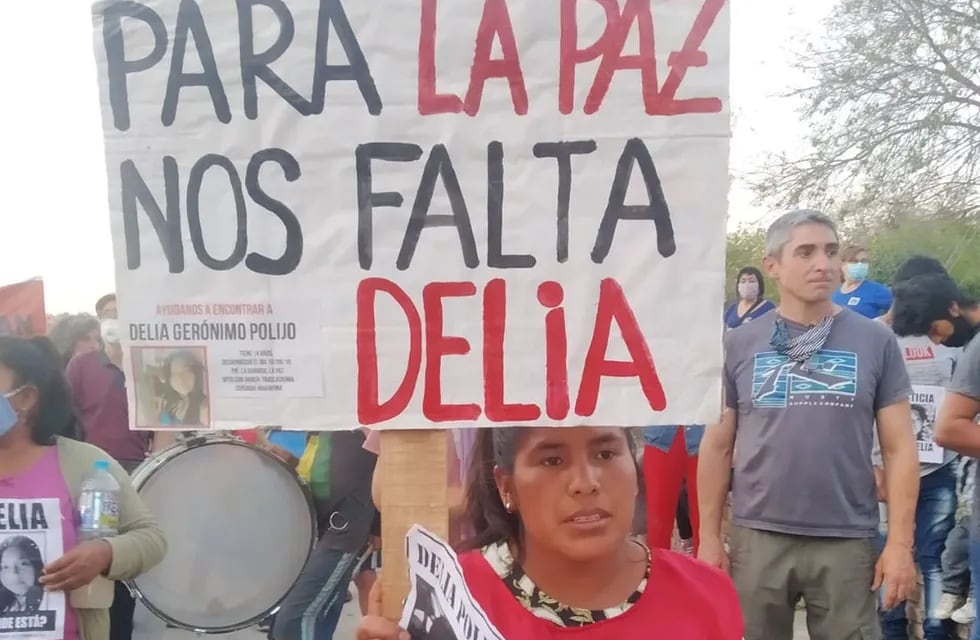 Marcha por Delia Gerónimo Polijo, la adolescente que desapareció hace dos años cuando volvía del colegio, en La Paz, un pequeño pueblo del sur de Traslasierra. (La Voz)