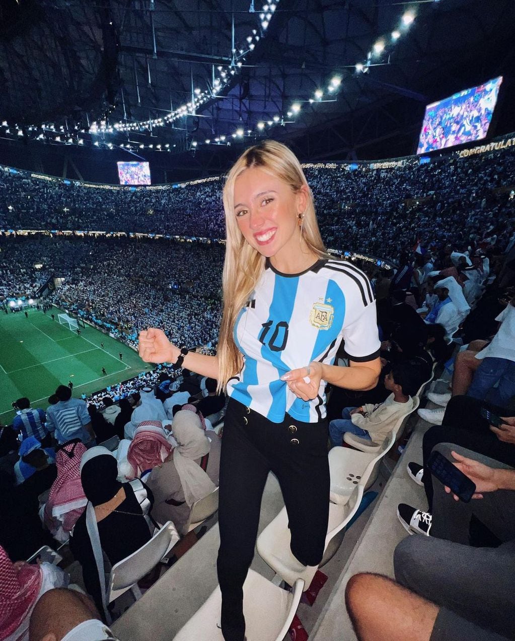 La foto de Morena Beltrán para celebrar que Argentina es campeón.