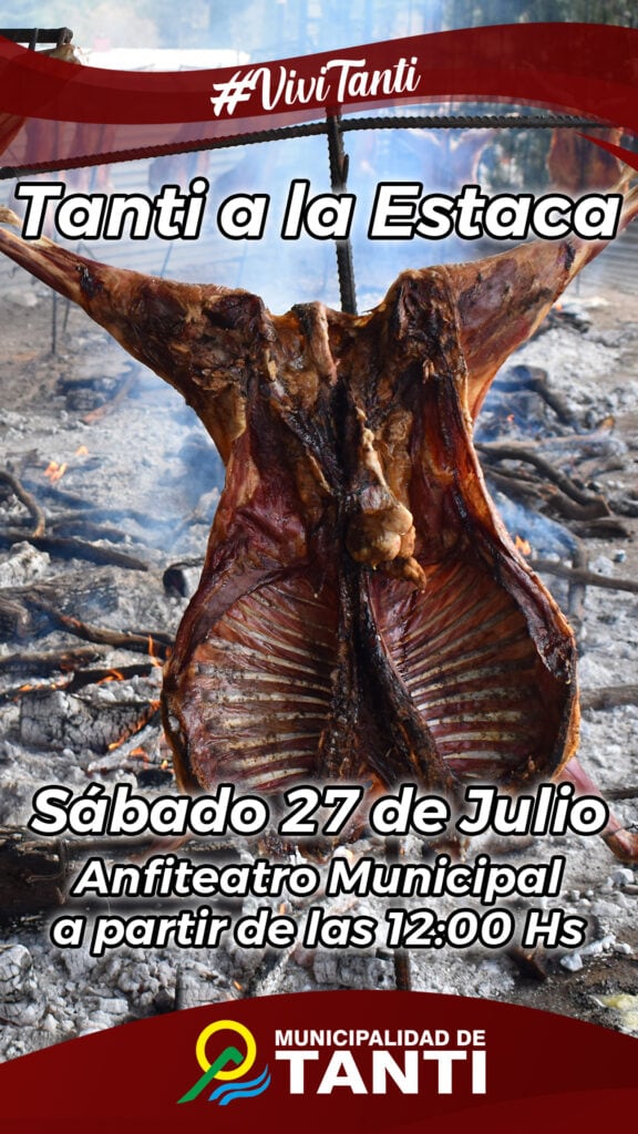 Tanti anunció una fiesta gastronómica con carnes asadas a la estaca.