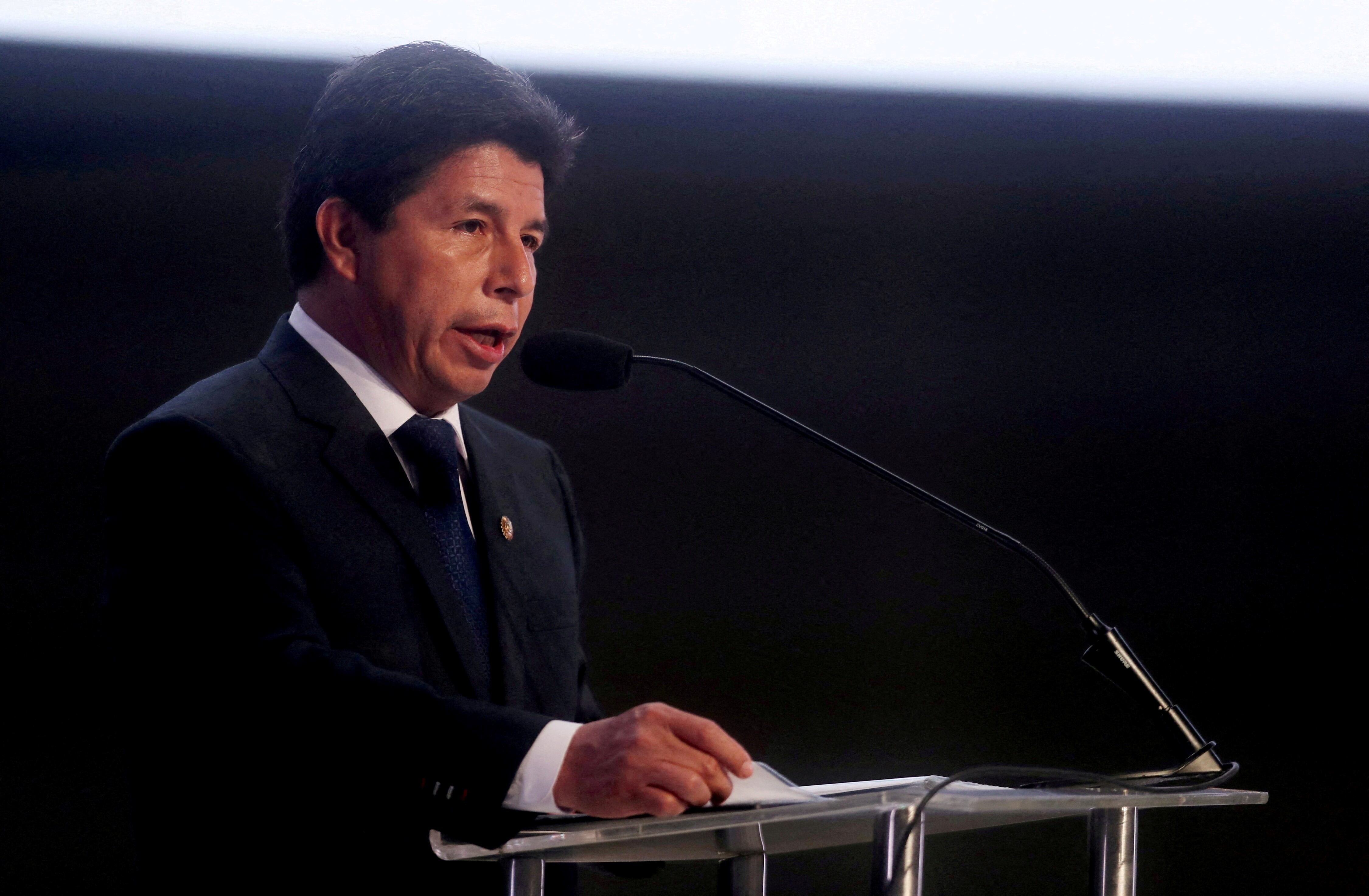 Castillo, presidente de Perú en conferencia.