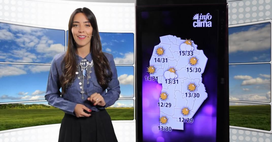 Los inicios de Florencia Medina como presentadora del clima.