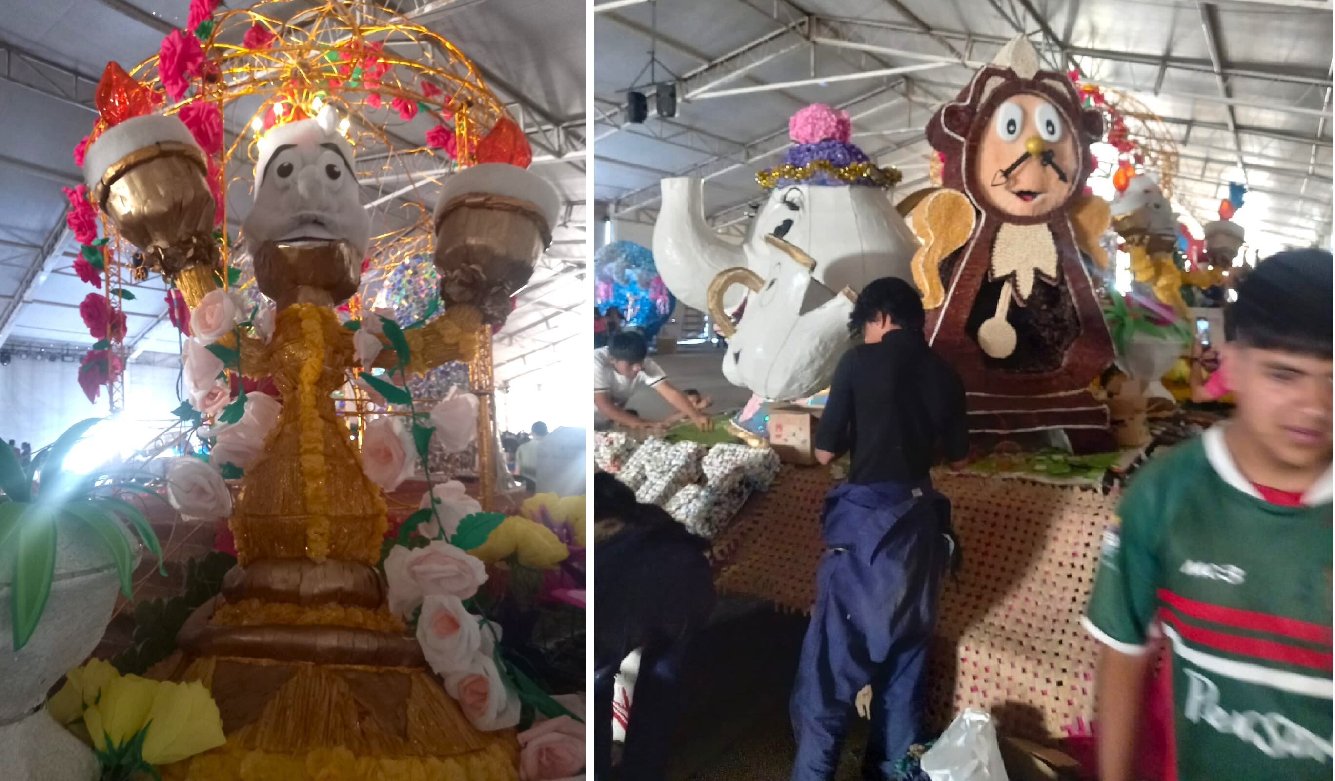 Trabajando en los últimos detalles, los alumnos de los últimos años del Colegio Mayor Jujuy alistan su carroza para el primer desfile en el circuito de Ciudad Cultural.