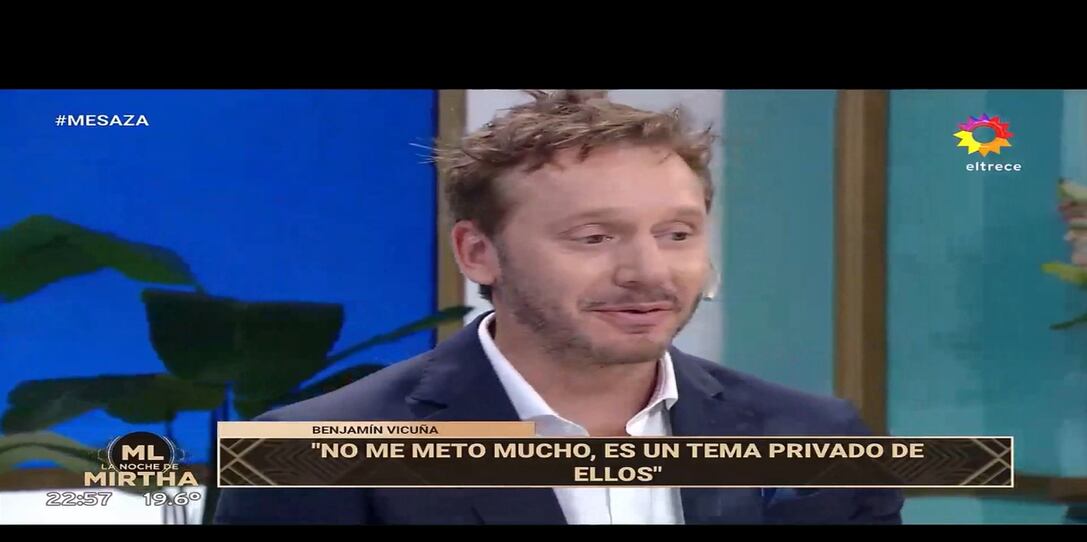 La incomodidad de Benjamín Vicuña cuando Mirtha Legrand le preguntó por Pampita y García Moritán