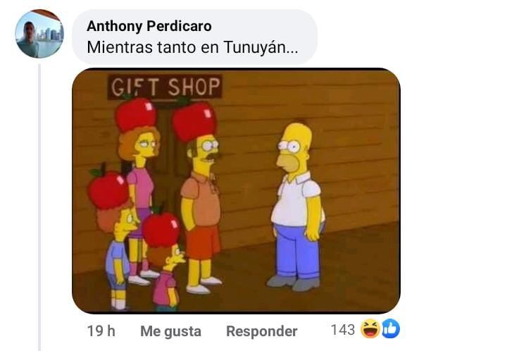 Memes de Las Heras publicados en el sitio web.