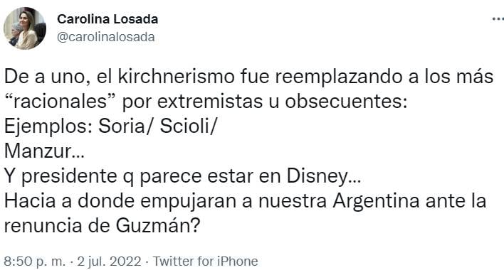 La expanelista señaló que el Gobierno recurre a "obsecuentes" cuando cambian funcionarios.