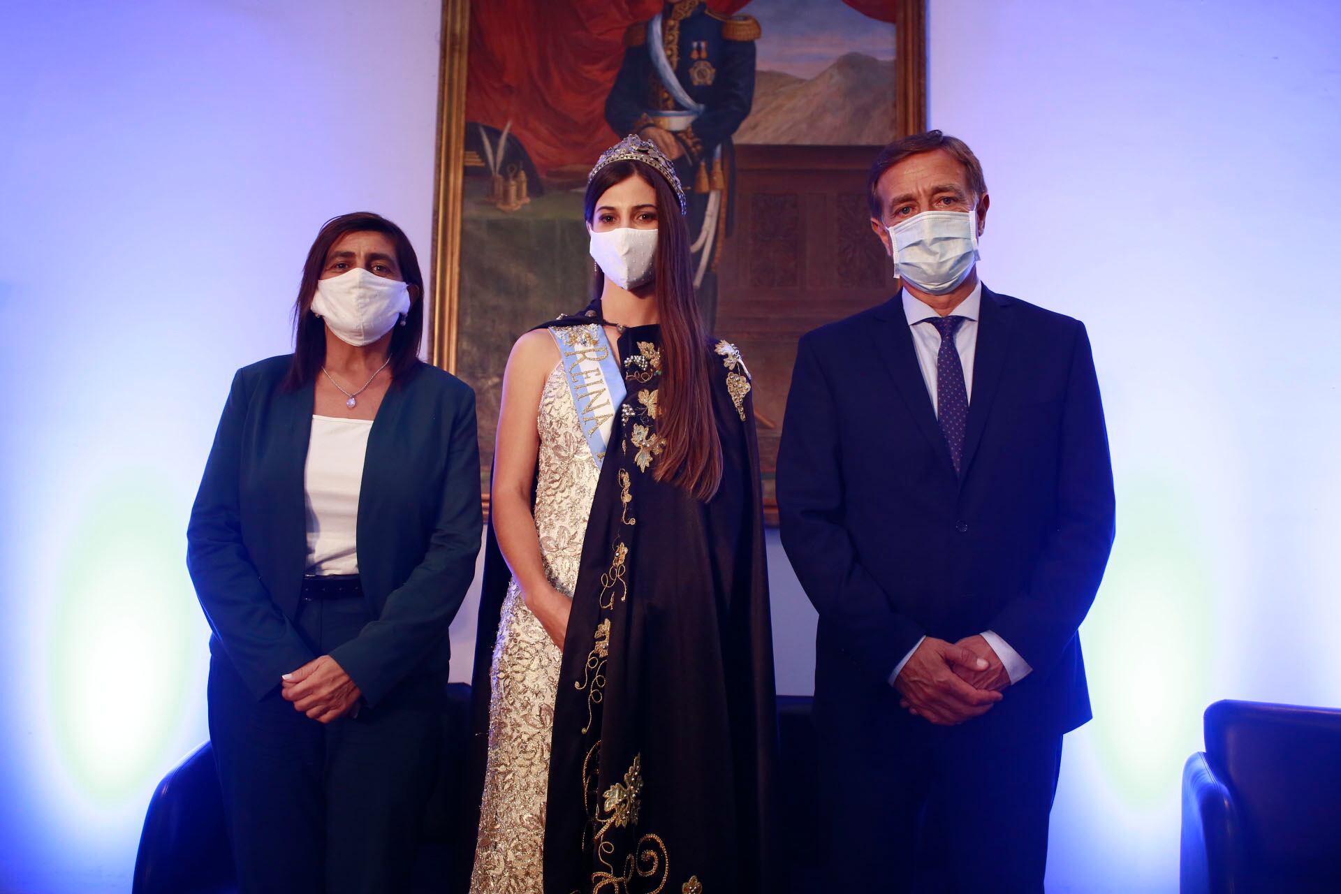 El Gobernador, Rodolfo Suarez junto a Mariana Juri y la reina nacional de la Vendimia, Mayra Tous; presentó la Fiesta Nacional de la Vendimia en el Palacio San Martín como acción de promoción de los diferentes Puntos Vendimia en el exterior.