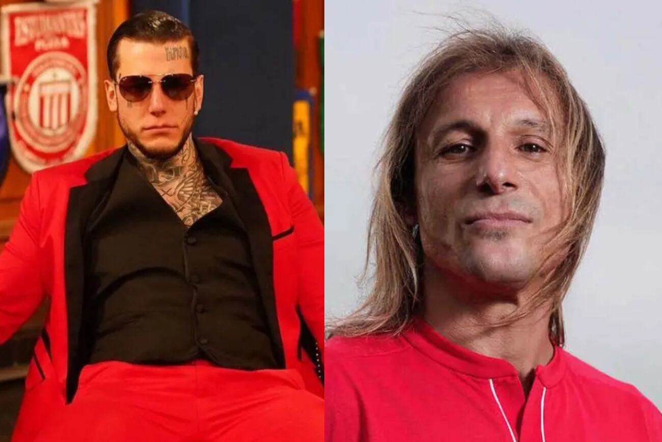 Alex Caniggia y su padre, Claudio Paul. (Collage web)