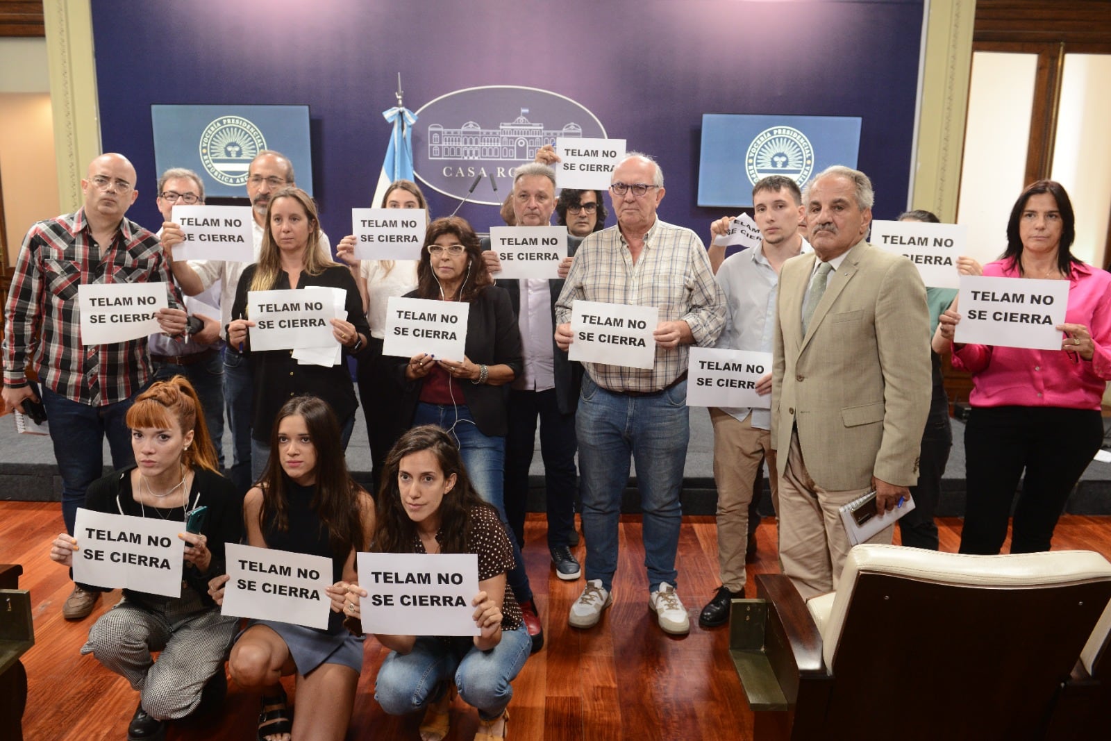 Protesta por el cierre de Télam.