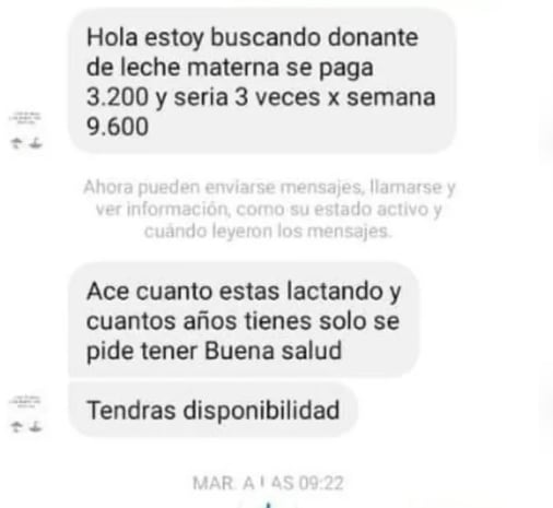 Abusador de Río Negro ofrece dinero a cambio de beber leche materna del pecho de personas lactantes.