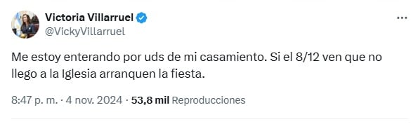 La respuesta de Villarruel sobre su casamiento