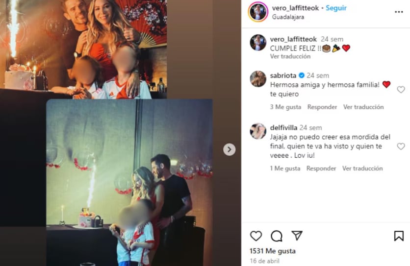 El cumpleaños de la pareja de Fernando Gago, decorado con los colores de River Plate.