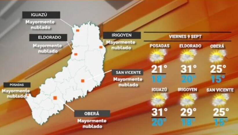 Viernes con inestabilidad y descenso de temperaturas en Misiones.