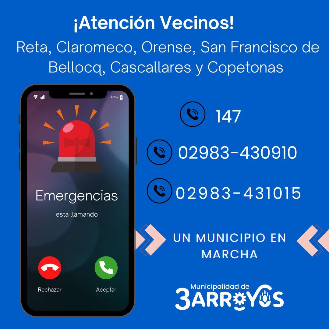 Números telefónicos para atención a vecinos de las localidades