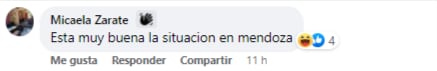 Uno de los comentarios de la publicación de Lucas.