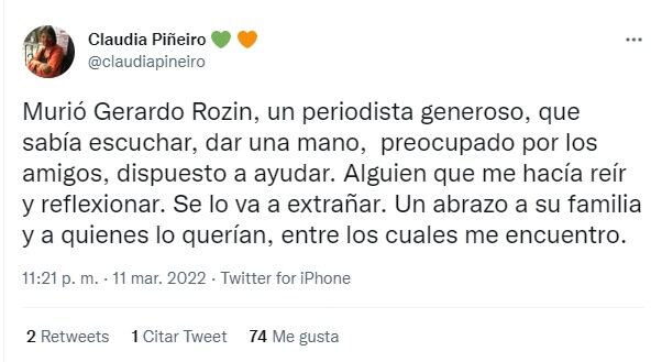 Los famosos despidieron a Gerardo Rozín