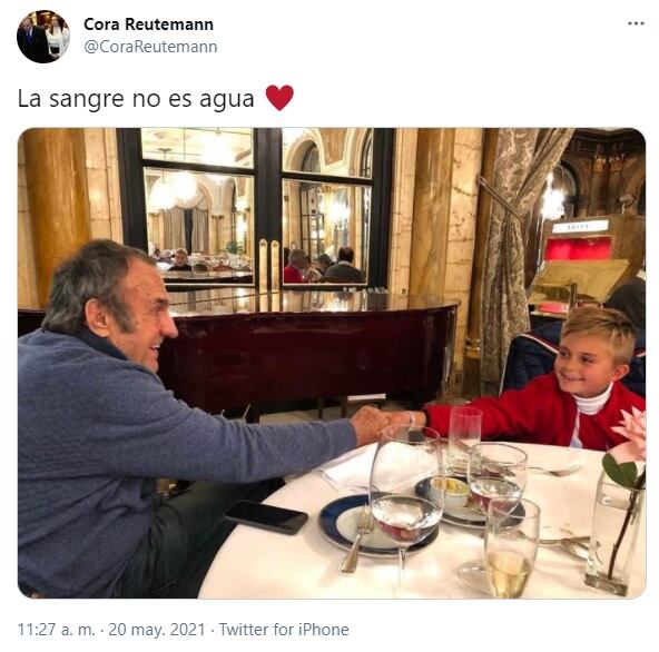 La hija del expiloto de Fórmula 1 sacó de su archivo una foto de abuelo y nieto.