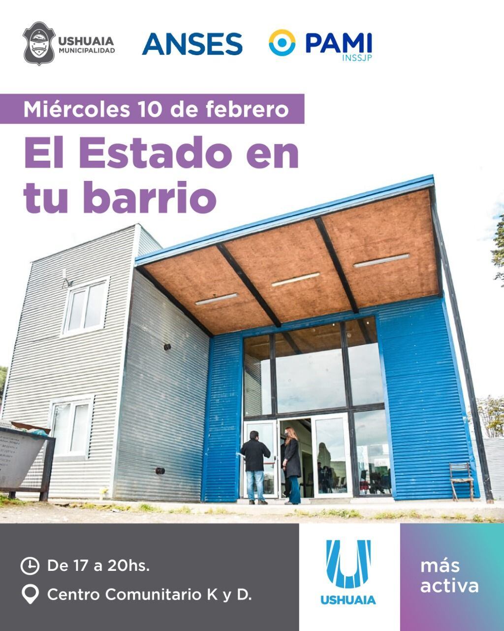 Desde el área de Atención al Vecino del Municipio junto a ANSES y PAMI, se llevará adelante " El Estado en tu Barrio" en el SUM del macizo KyD.