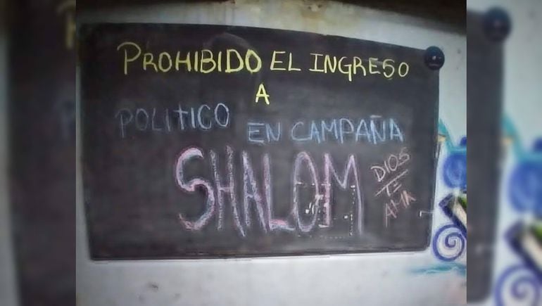 Este fue el mensaje del merendero Shalom Shalom para los políticos en campaña.