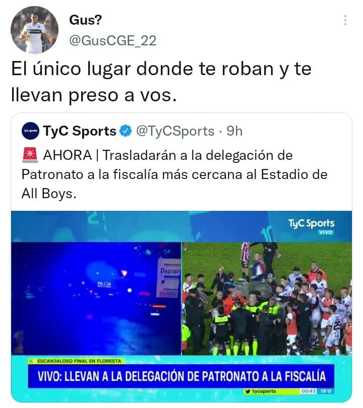 Las redes se manifestaron sobre lo sucedido en el estadio de All Boys