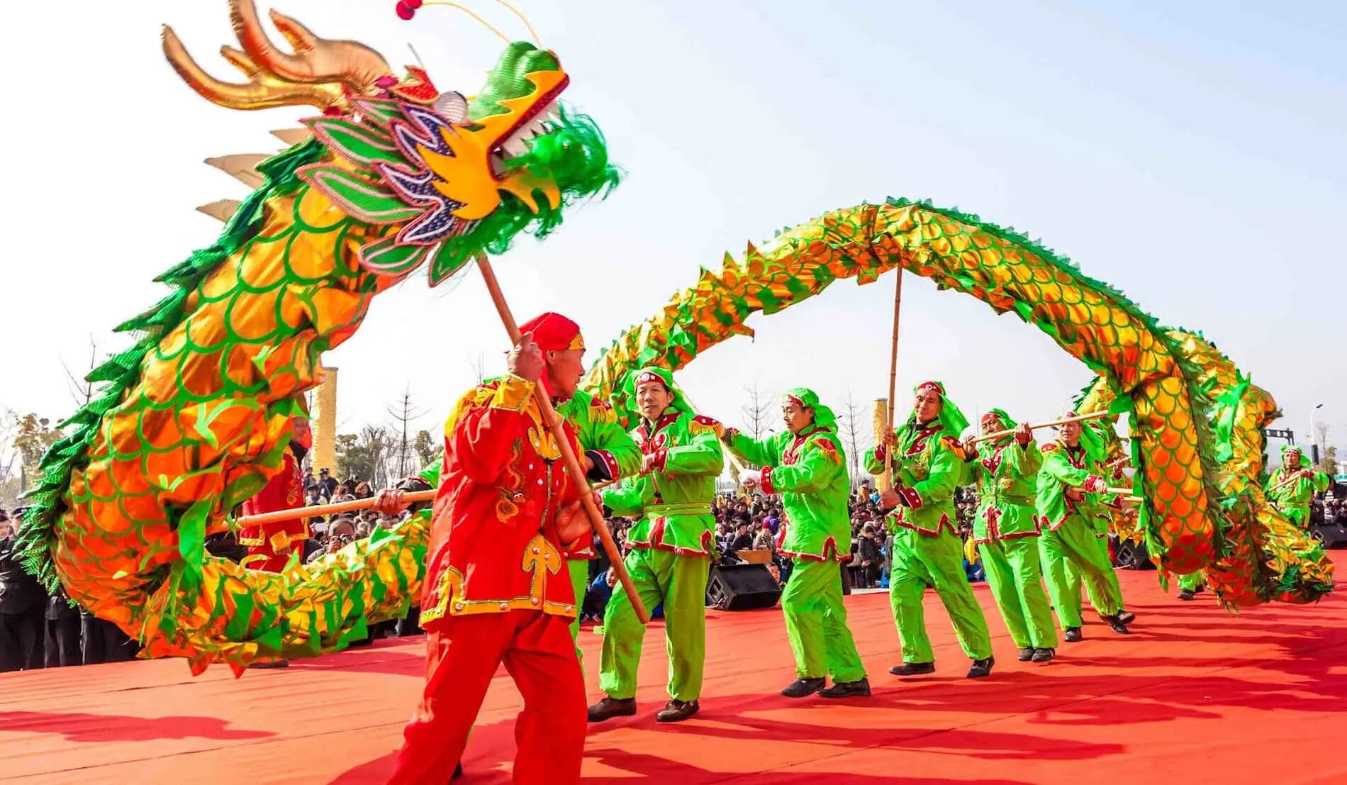 Danza de dragones en el Año Nuevo Chino