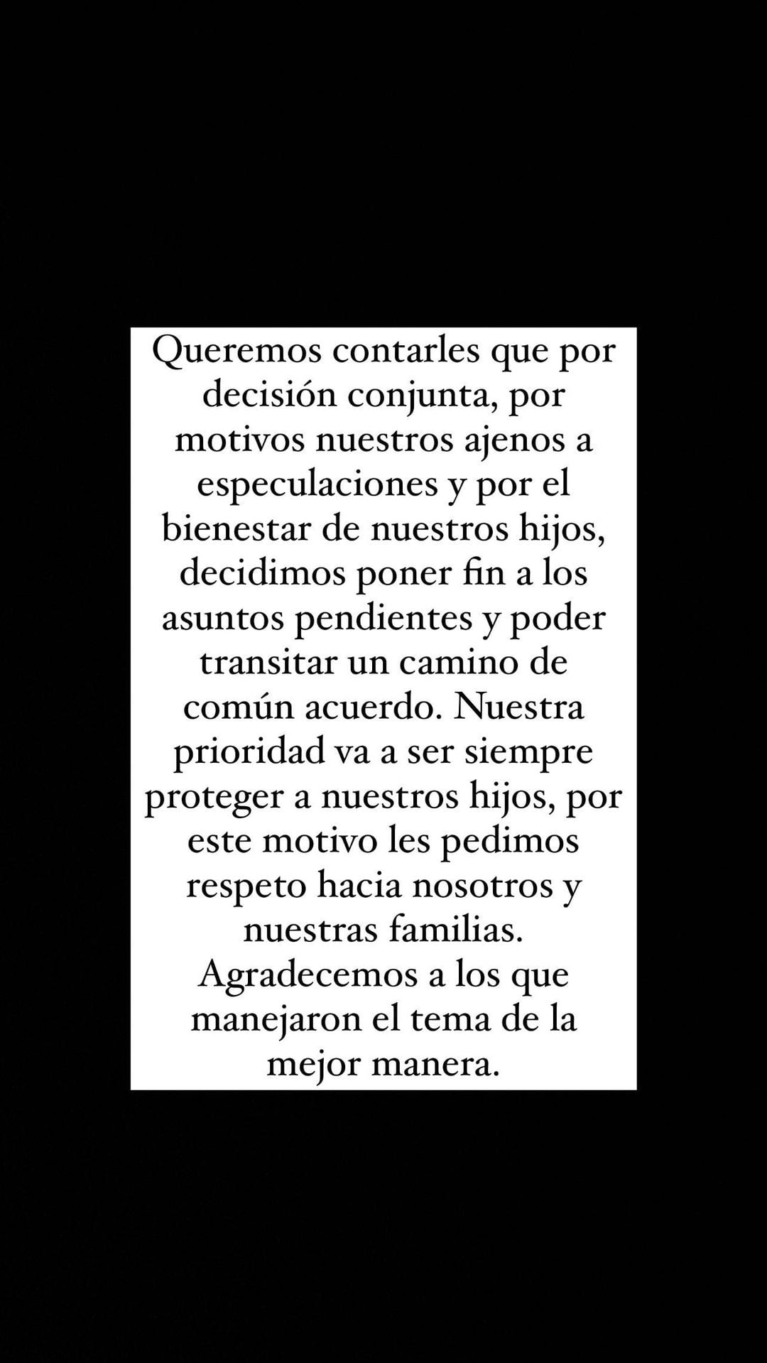 Camila Homs y Rodrigo de Paul publicaron un comunicado tras su separación