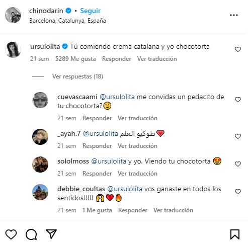 El comentario argento de Úrsula Corberó al Chino Darín.