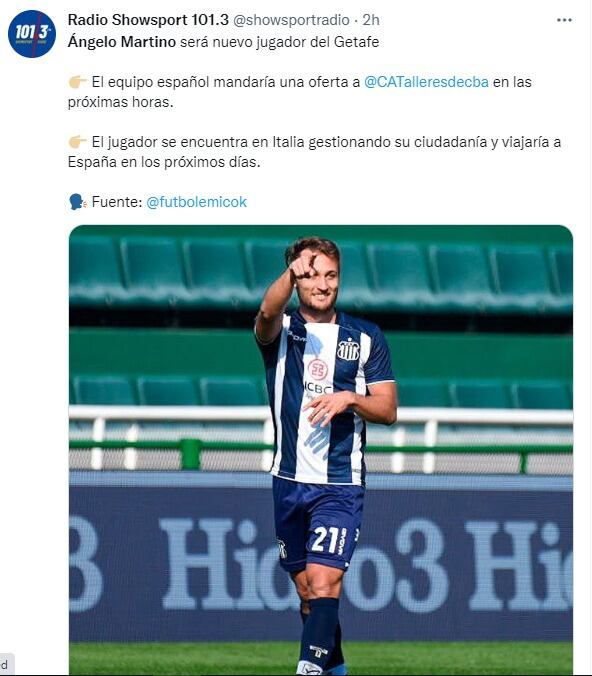 Ángelo Martino, lateral de Talleres, continuará su carrera en el Getafe español.