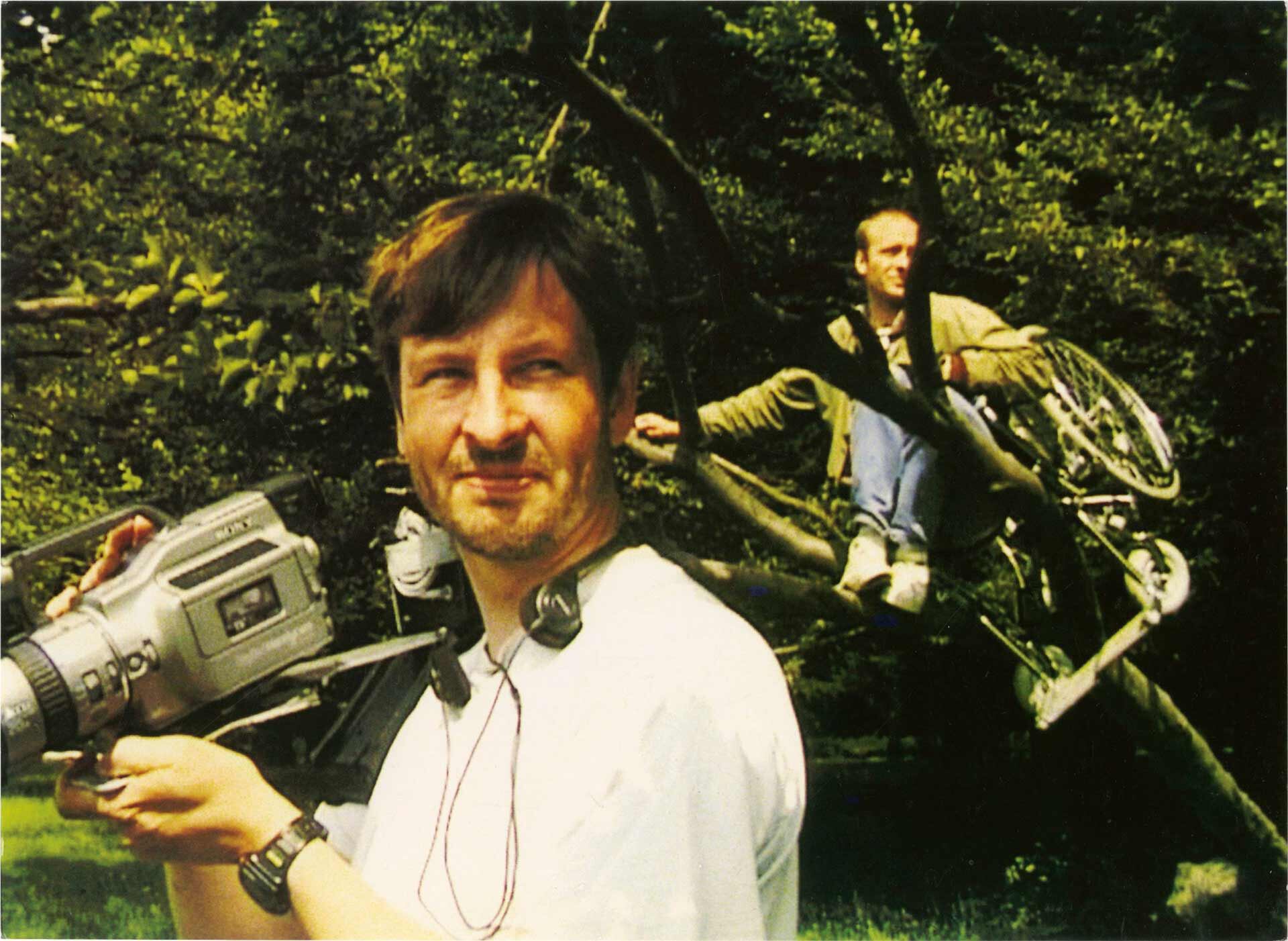 Lars Von Trier durante la filmación de Los idiotas.