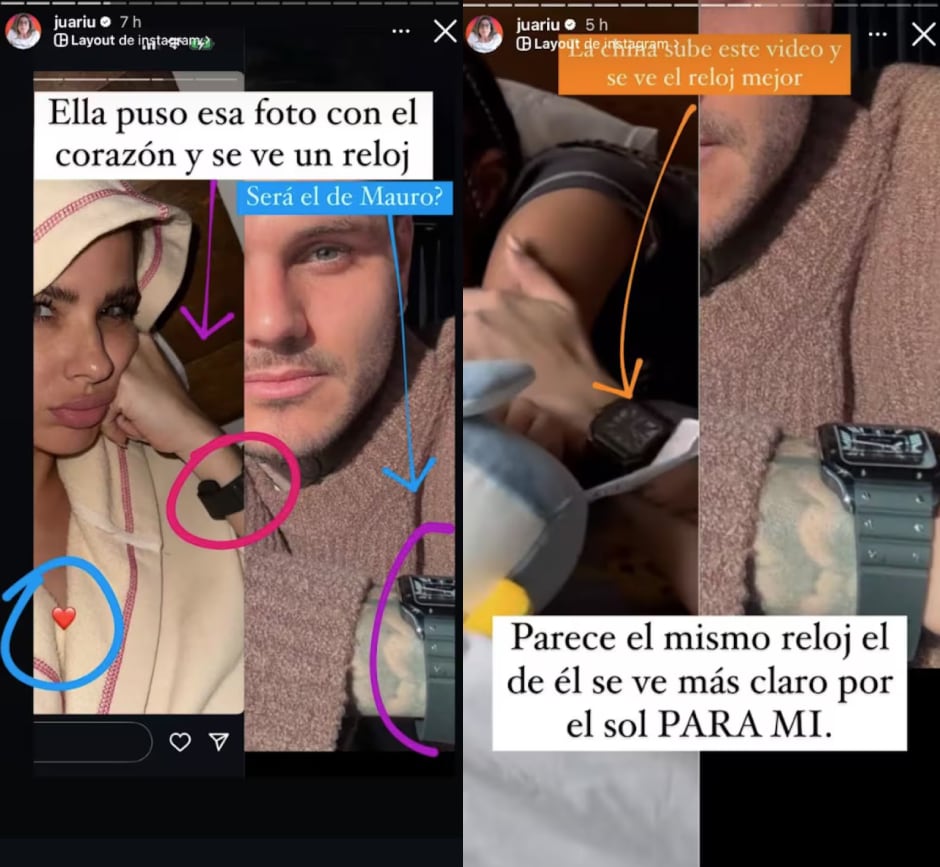 La actriz estaría usando el reloj de Icardi. (Captura)