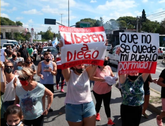 Marcha en reclamo de la libertad de Diego