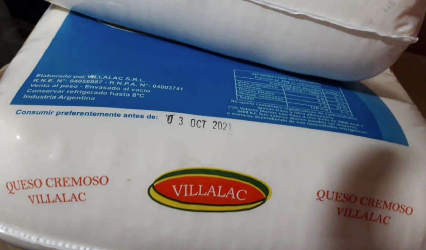 Queso cremoso Villalac prohibido por Anmat