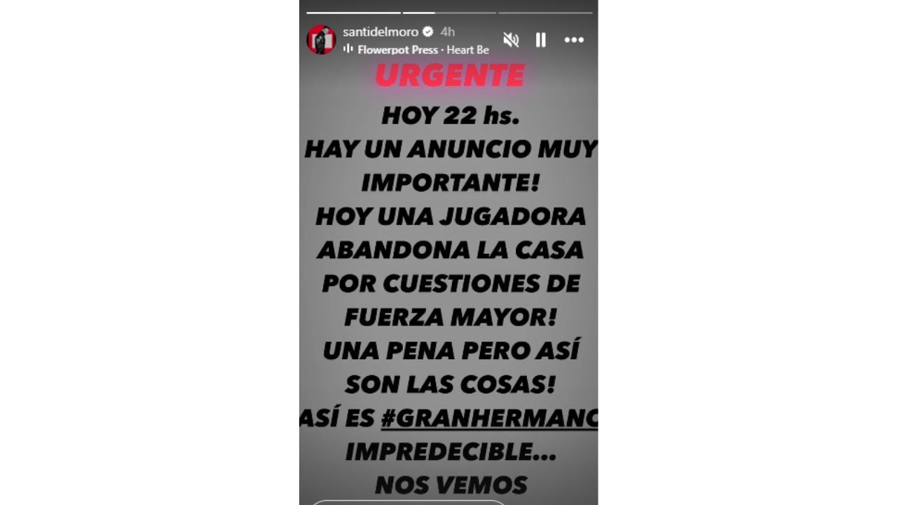 Santiago del Moro anunció que otro participante se irá de Gran Hermano 2025: cuáles son las razones