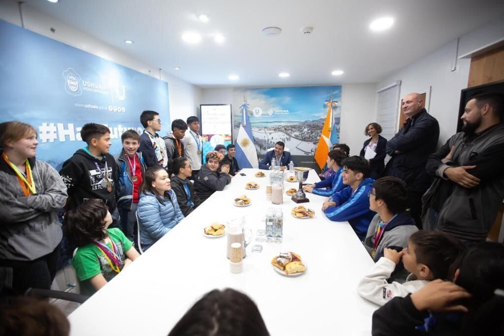 Vuoto recibió a los integrantes de la Escuela Municipal de Judo.
