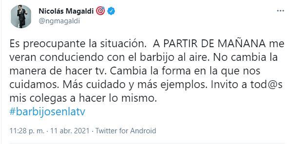 El mensaje de Nicolás Magaldi que se hizo viral en las últimas horas.