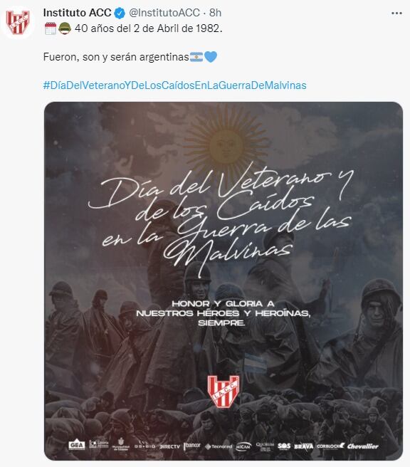 Instituto y su tributo a los héroes que pelearon por nuestras islas.