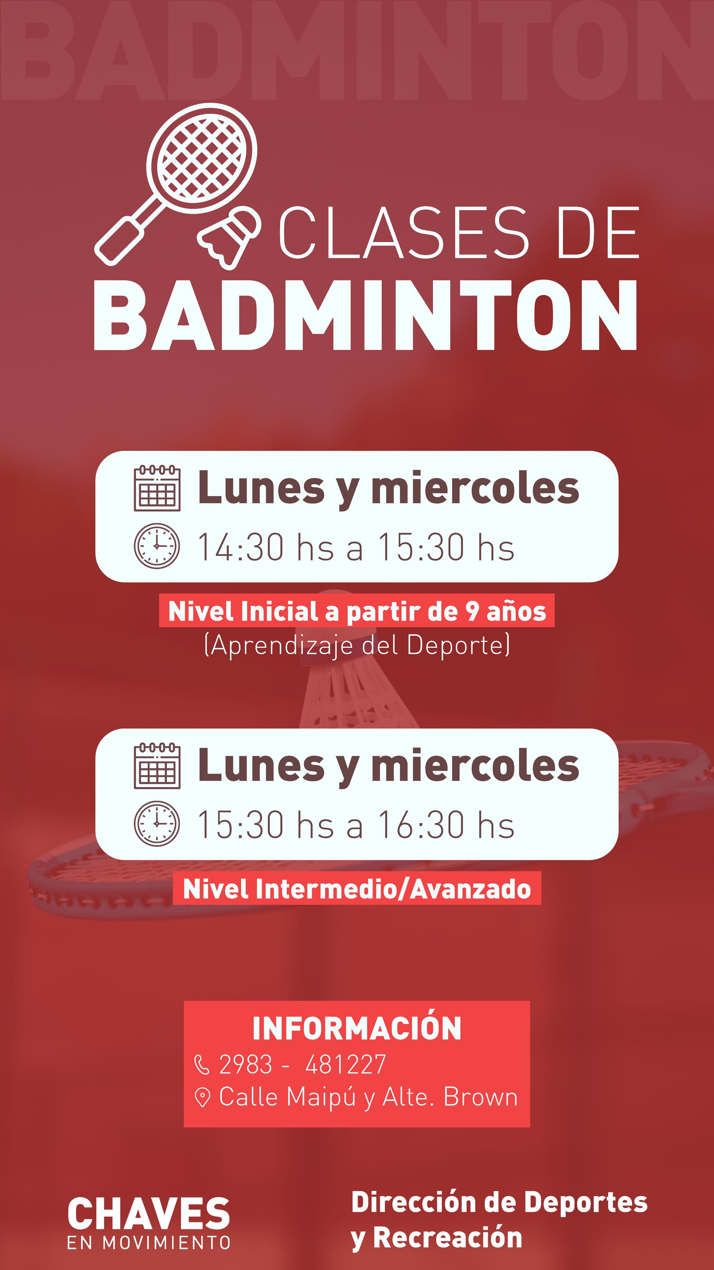 Torneo de Natación y clases de Badminton en Gonzales Chaves