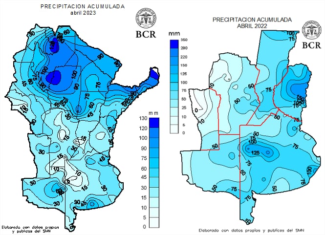 La cantidad de precipitaciones que hubo en abril, pero no alcanzaron a darle la humedad necesaria al suelo.