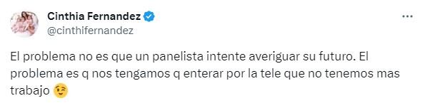 El picante tweet de Cinthia Fernández