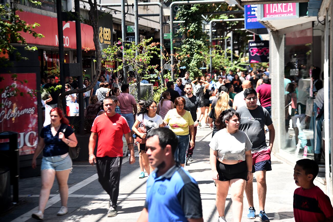 Mucha gente buscando regalos para la Navidad en los comercios del centro de Córdoba.