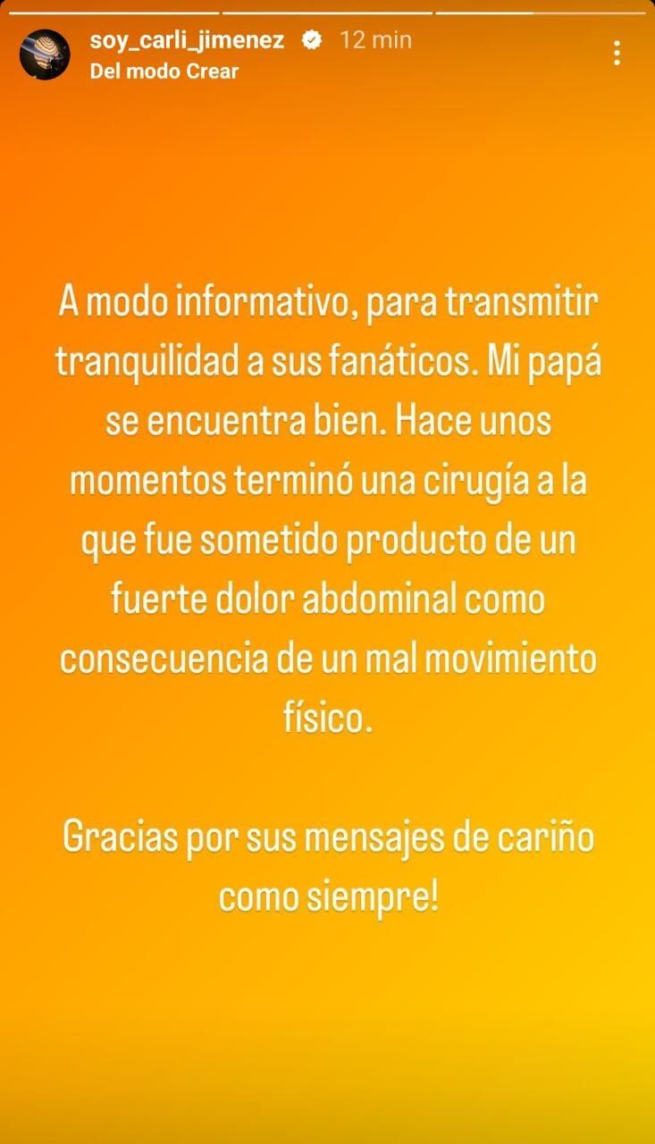 El comunicado de la familia.