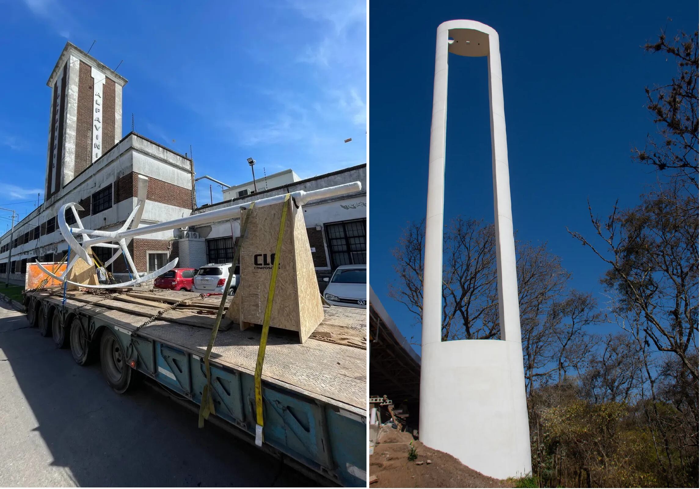 El primer segmento de las aspas de la torre eólica helicoidal ya llegó a Jujuy, para su pronto emplazamiento en la torre.