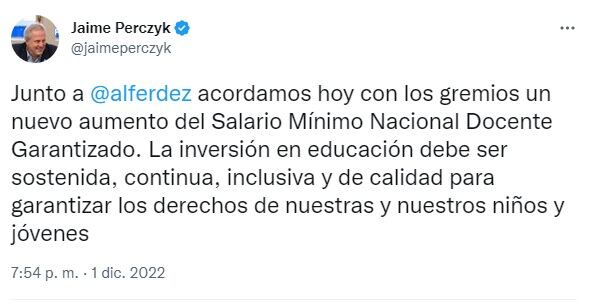 El comentario de Jaime Perczyk sobre el acuerdo.